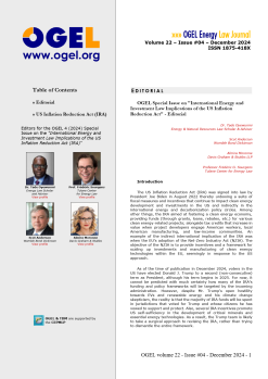 OGEL 4 (2024 - International Energy and Investment Law Implications of the US Inflation Reduction Act