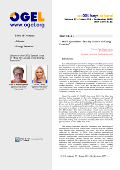 OGEL 3 (2025 - Blue Sky Issues in the Energy Transition